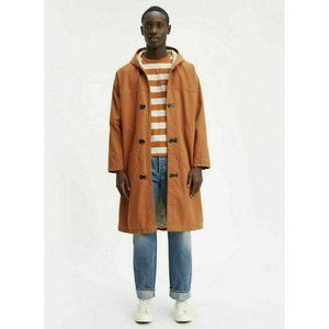 Levis‎ Vintage Clothing Mens 1940s Parka Jacket Size Medium Long Overcoat Brown